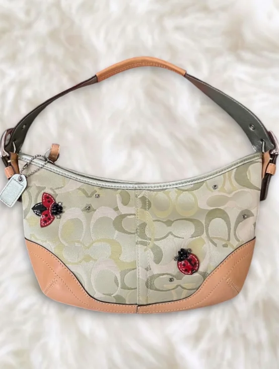 Trade Post Coach Canvas Shoulder Bag with Ladybugs - Picture 1 of 2